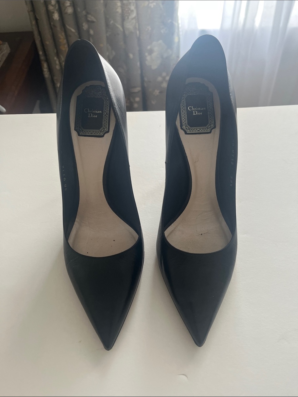Dior Black Pointed-Toe Leather Heels